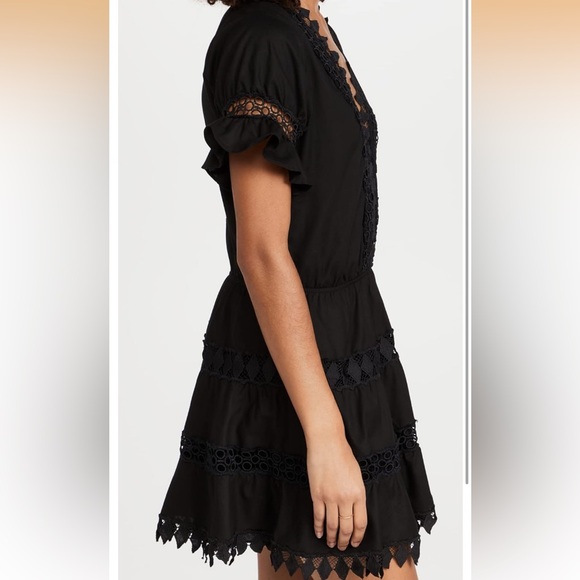 Peixoto Black Ruffle Sleeve Mini Dress - Picture 3 of 5